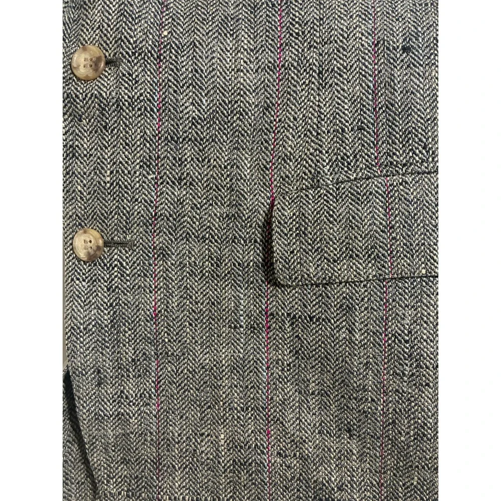 Vintage Polo University Club Ralph Lauren Herringbone Blazer Coat Made in USA